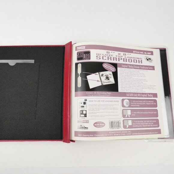 Pioneer Scrapbook Album Snapload 8"x8" Red Deluxe Top Loading 20 Pages NEW - Picture 10 of 12